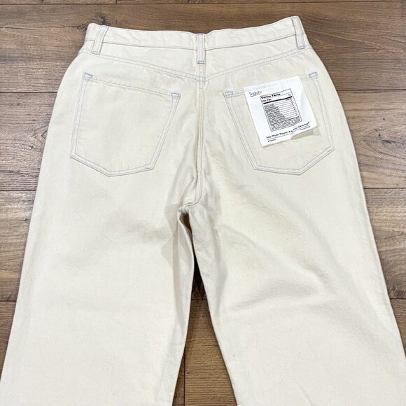 Triarchy Jeans Women 31 Ms Hart Petal Hem High Rise Straight Leg Denim Cream NWT - Picture 10 of 15